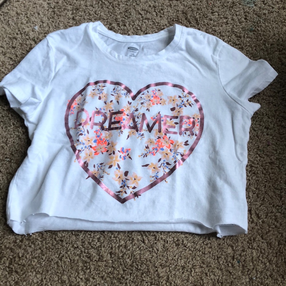 White Dreamer Cropped Tee